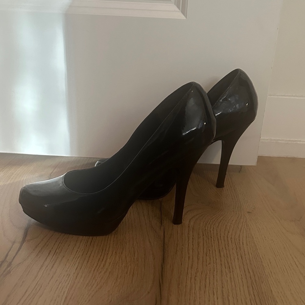 Call It Spring Glossy Black Heels - Picture 3 of 5